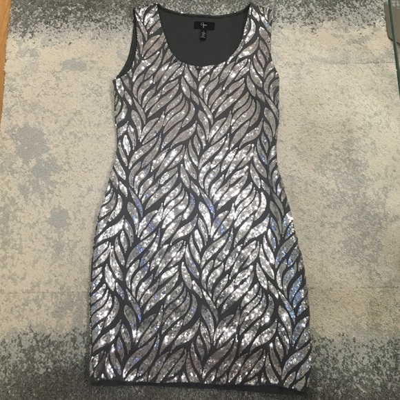 Aqua Dresses & Skirts - Aqua Silver and Gray Sequin Party Dress